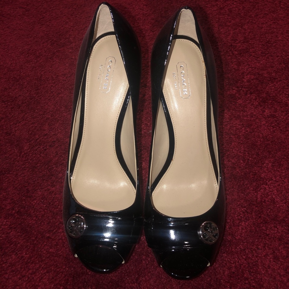 Coach Peeptoe Logo Heels